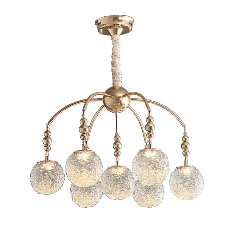 Gold Bubble Glass Pendant Light - Flush Mount Chandelier - Bling Lighting Studio