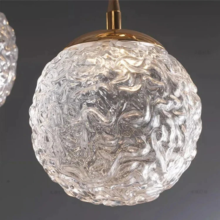 Gold Bubble Glass Pendant Light - Flush Mount Chandelier - Bling Lighting Studio