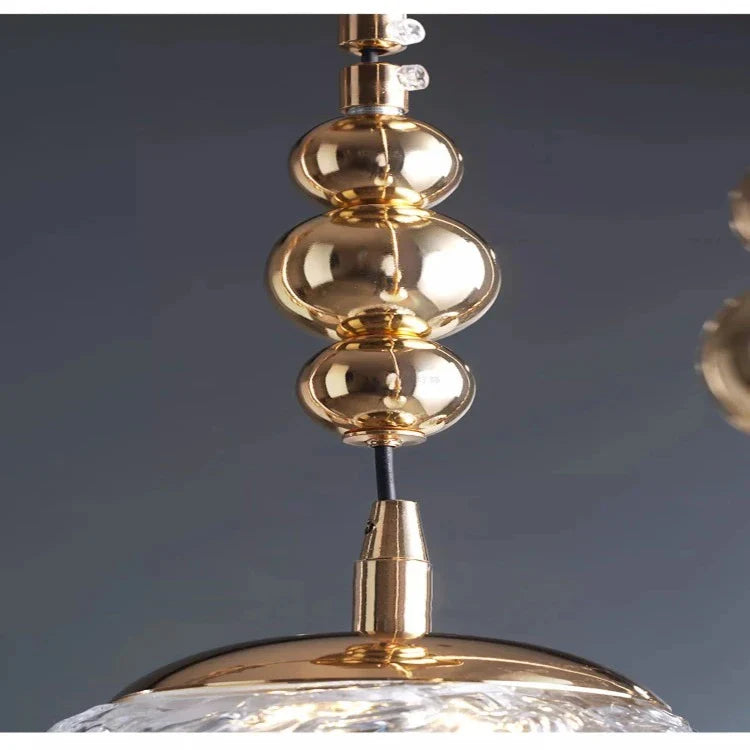 Gold Bubble Glass Pendant Light - Flush Mount Chandelier - Bling Lighting Studio
