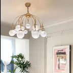 Gold Bubble Glass Pendant Light - Flush Mount Chandelier - Bling Lighting Studio
