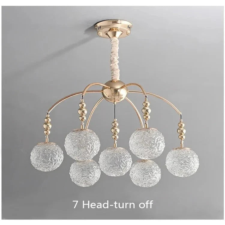 Gold Bubble Glass Pendant Light - Flush Mount Chandelier - Bling Lighting Studio