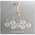 Gold Bubble Glass Pendant Light - Flush Mount Chandelier - Bling Lighting Studio