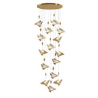 Gold Butterfly Led Chandelier for Staircase&Foyer&Living Room for high ceiling staircase and foyer lighting