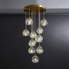 Gold Crystal Ball Chandelier for High Ceiling & Staircase for high ceiling staircase and foyer lighting