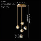 Gold Crystal Ball Chandelier for High Ceiling & Staircase for high ceiling staircase and foyer lighting