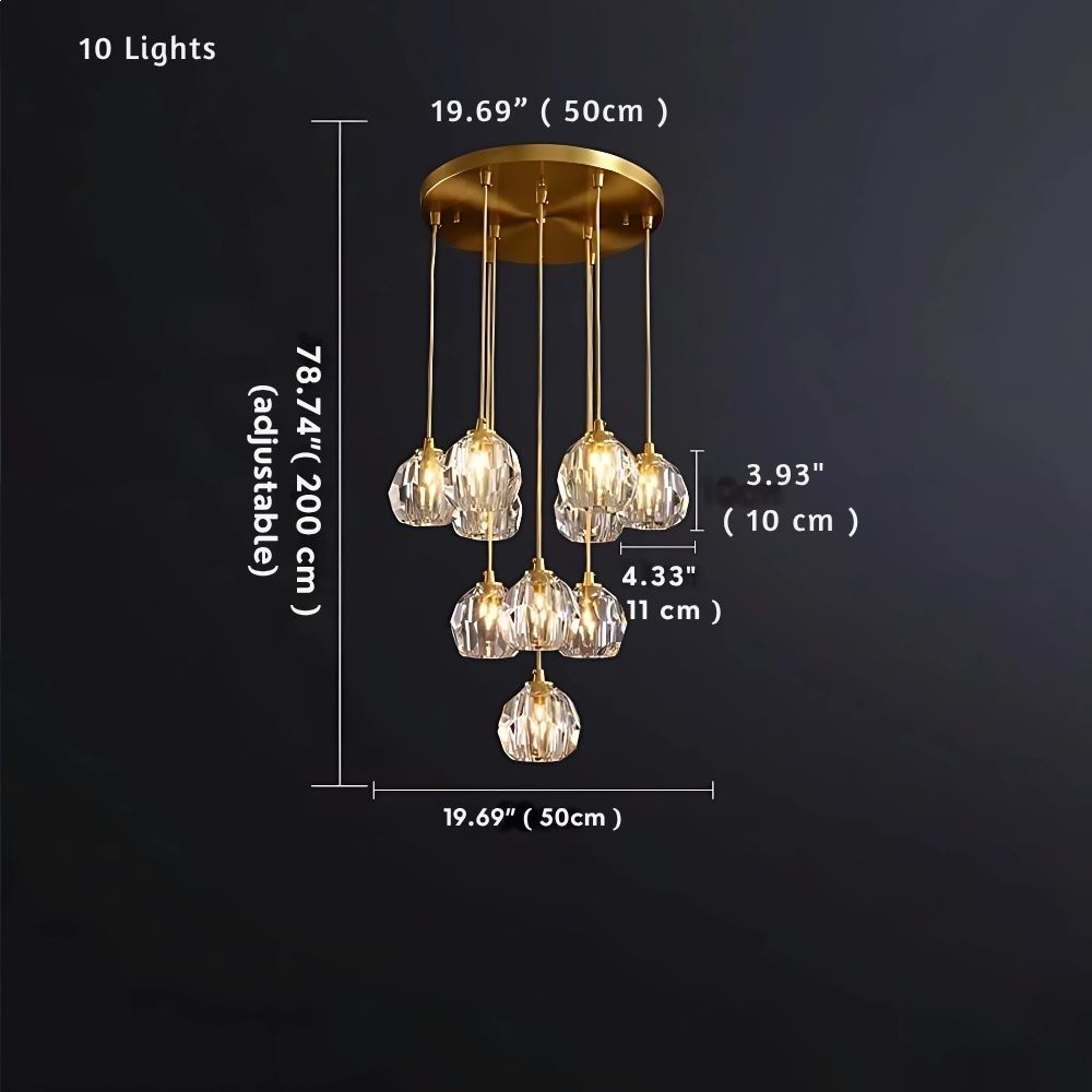 Gold Crystal Ball Chandelier for High Ceiling & Staircase for high ceiling staircase and foyer lighting