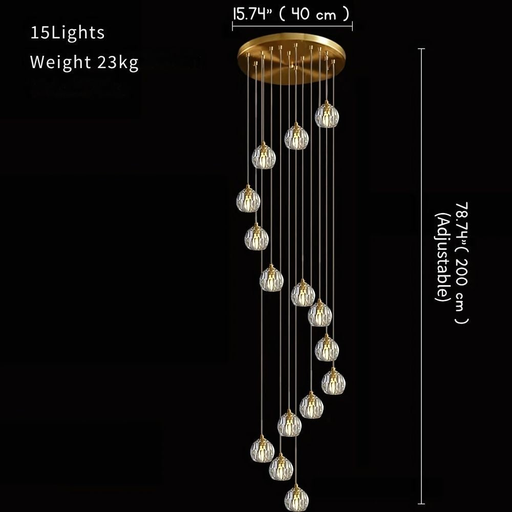Gold Crystal Ball Chandelier for High Ceiling & Staircase for high ceiling staircase and foyer lighting