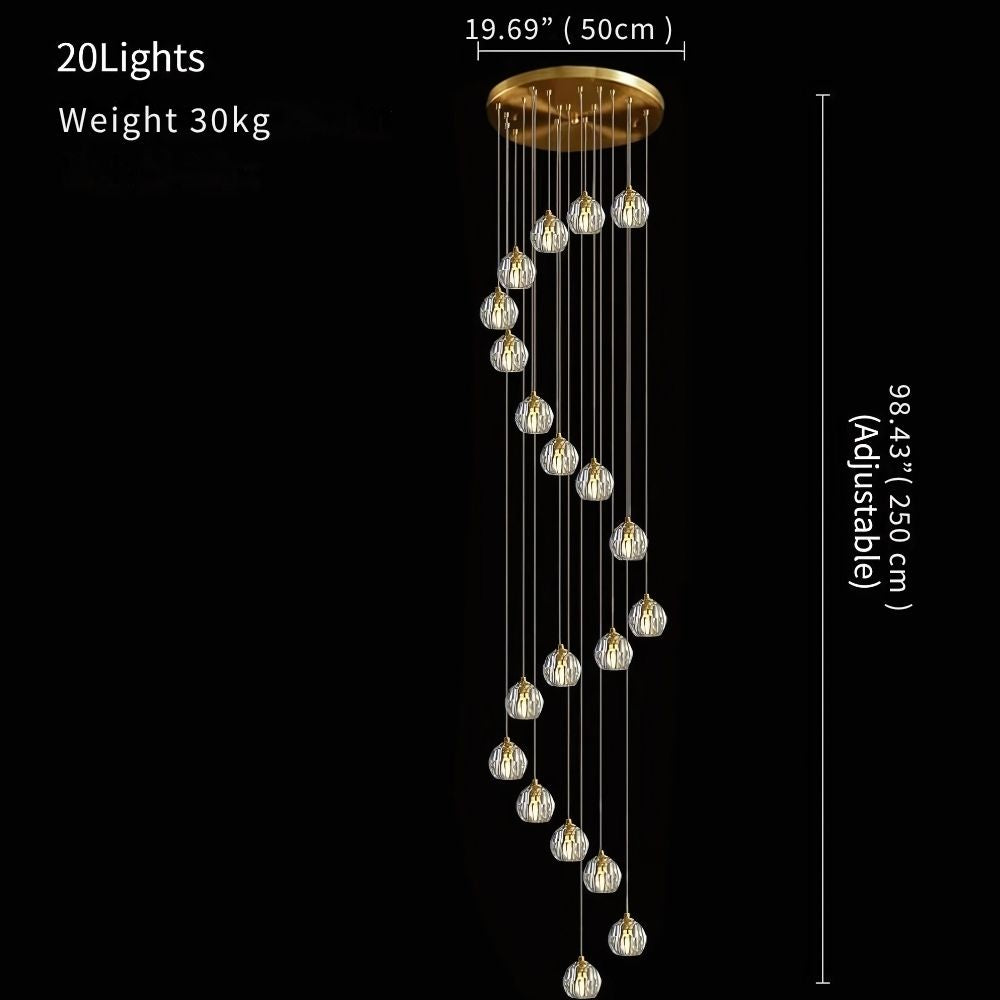 Gold Crystal Ball Chandelier for High Ceiling & Staircase for high ceiling staircase and foyer lighting