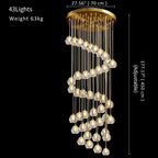 Gold Crystal Ball Chandelier for High Ceiling & Staircase for high ceiling staircase and foyer lighting