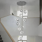 Gold Crystal Spiral Chandelier for Staircase Foyer for high ceiling staircase and foyer lighting