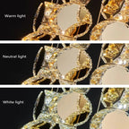 Gold Dimmable High Ceiling Crystal Chandelier for high ceiling staircase and foyer lighting