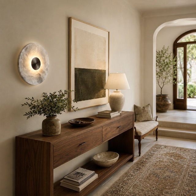 Median Alabaster Flush mount Wall Sconce