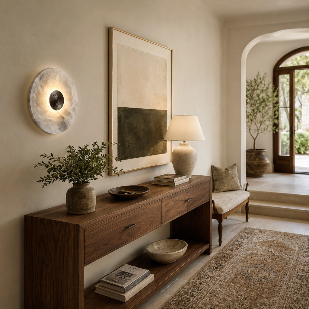 Median Alabaster Flush mount Wall Sconce