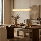 Halia Alabaster Linear Pendant Lamp by Bling Lighting Studio