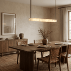 Halia Alabaster Linear Pendant Lamp by Bling Lighting Studio