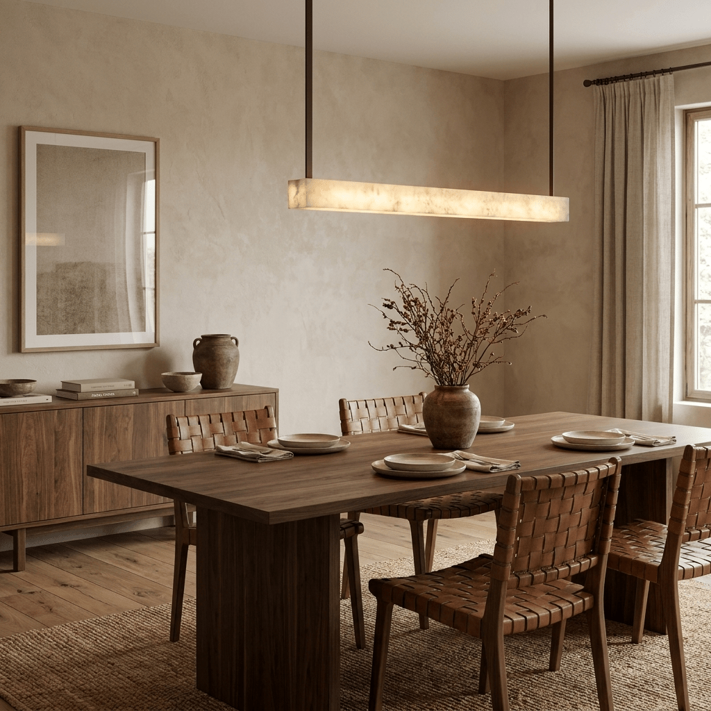 Halia Alabaster Linear Pendant Lamp by Bling Lighting Studio
