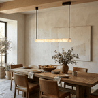 Halia Alabaster Linear Pendant Lamp by Bling Lighting Studio