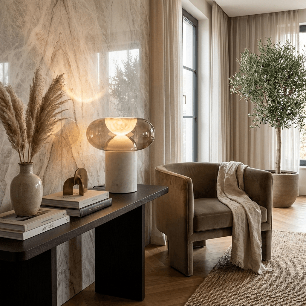 Halo Alabaster Table Lamp by Bling Lighting Studio
