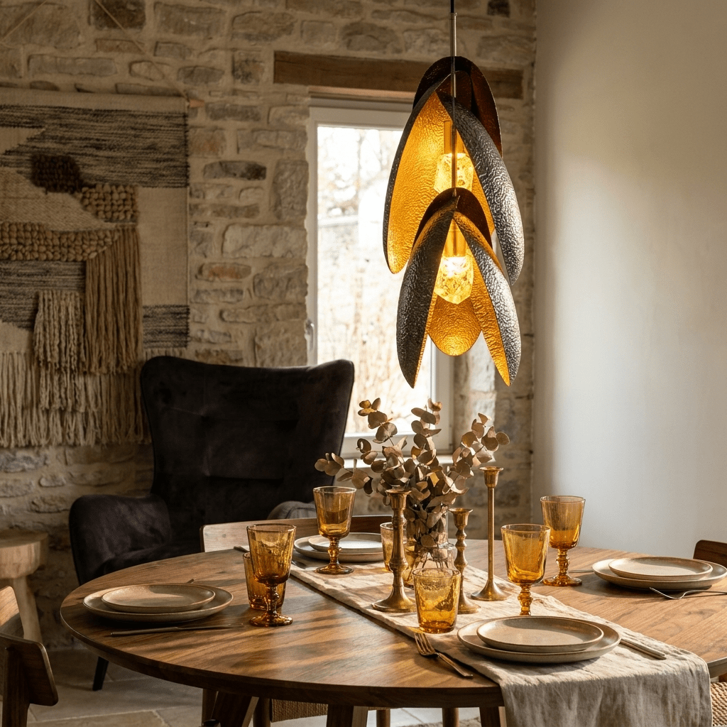 Hammered Pendant Lamp by Bling Lighting Studio