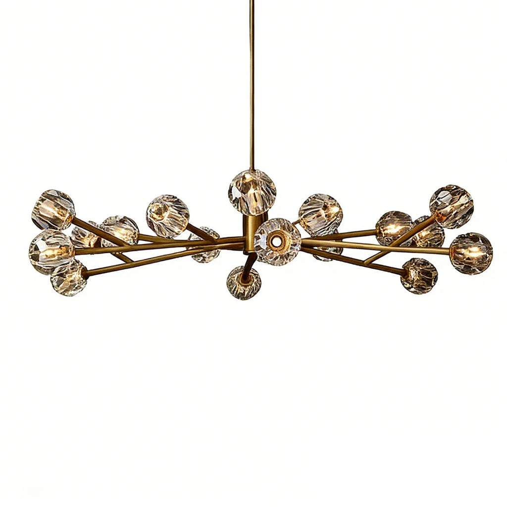 Hand-Cut Crystal Orb Branching Chandelier by Bling Lighting Studio