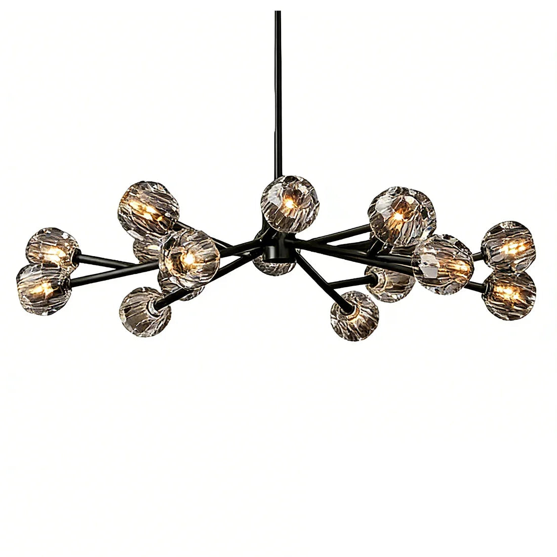 Hand-Cut Crystal Orb Branching Chandelier by Bling Lighting Studio