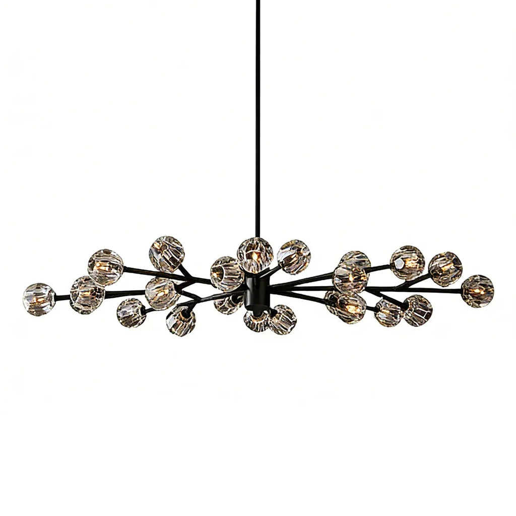 Hand-Cut Crystal Orb Branching Chandelier by Bling Lighting Studio