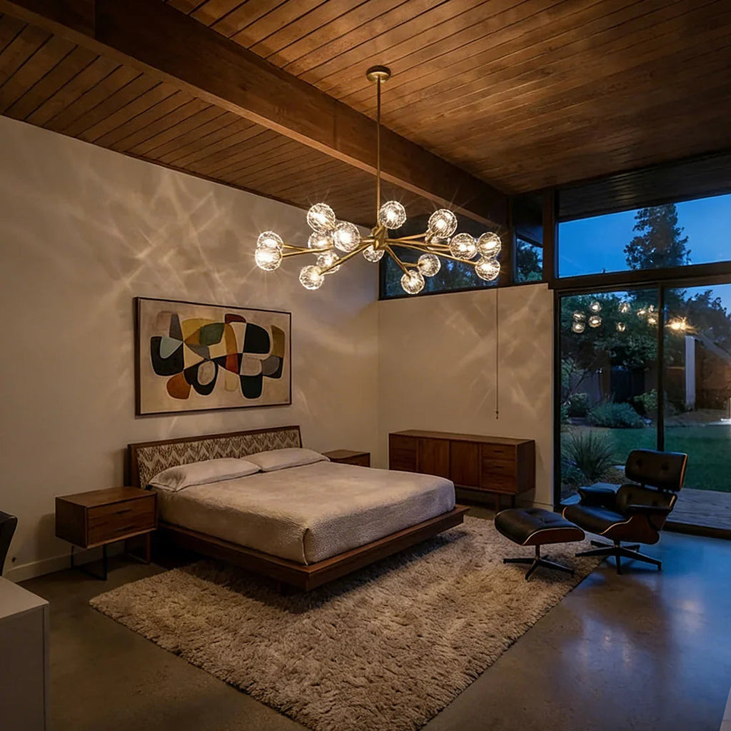 Hand-Cut Crystal Orb Branching Chandelier by Bling Lighting Studio