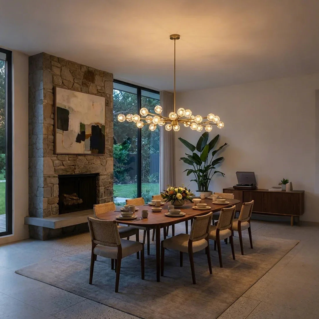 Hand-Cut Crystal Orb Branching Chandelier by Bling Lighting Studio