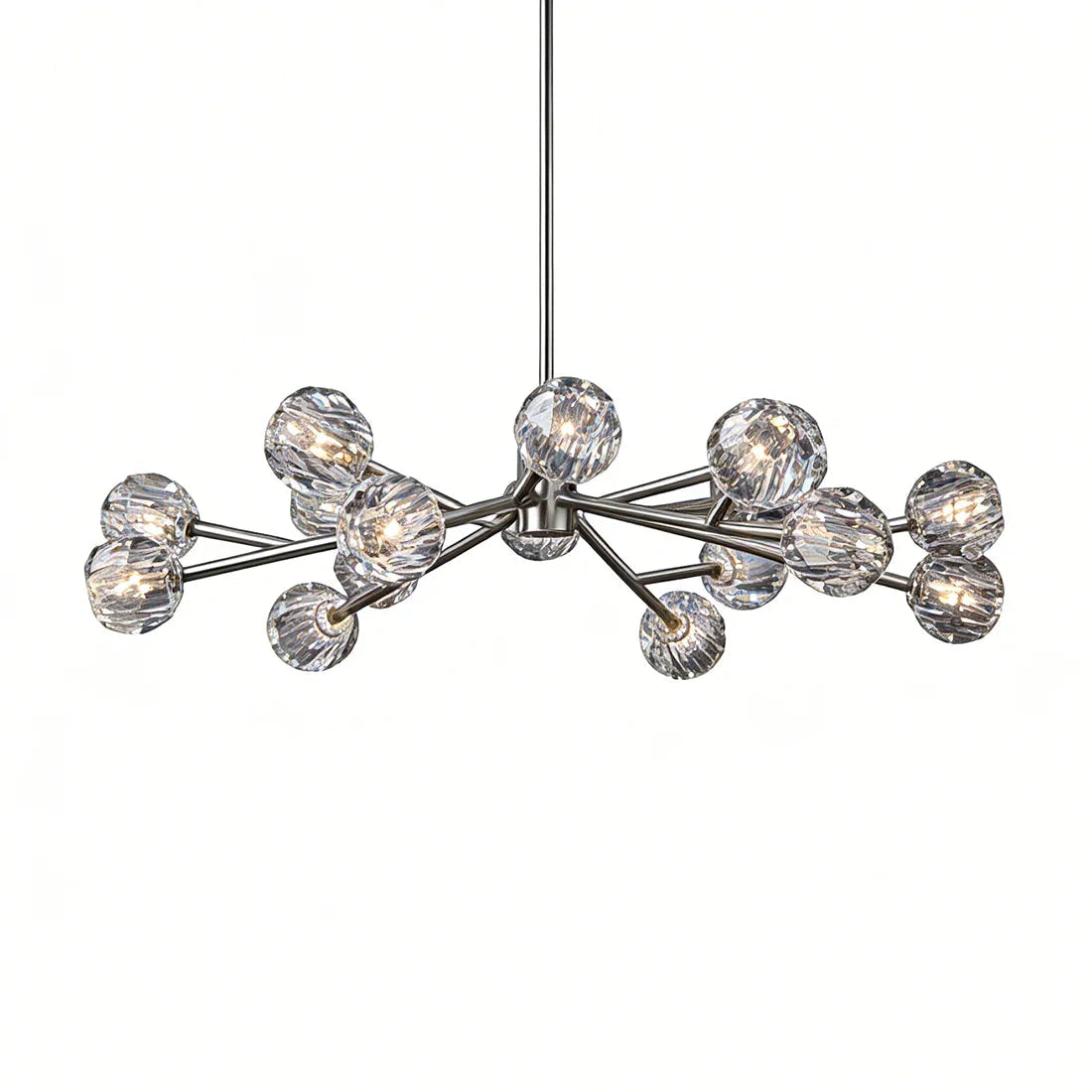 Hand-Cut Crystal Orb Branching Chandelier by Bling Lighting Studio
