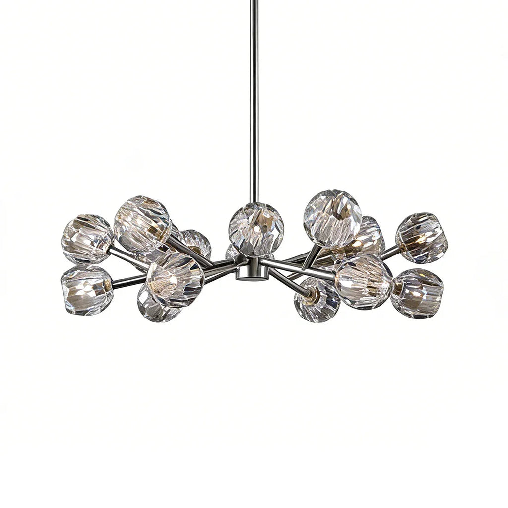 Hand-Cut Crystal Orb Branching Chandelier by Bling Lighting Studio