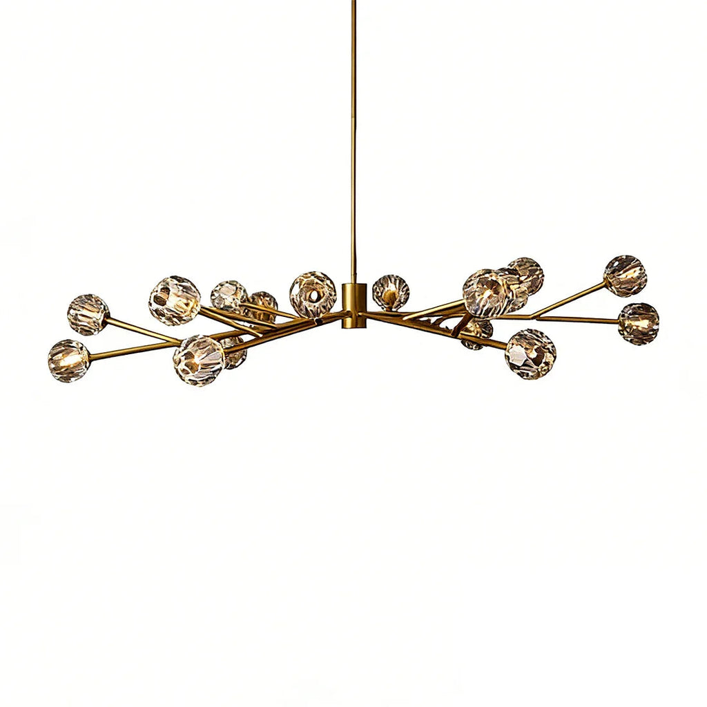 Hand-Cut Crystal Orb Branching Chandelier by Bling Lighting Studio