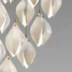 Ceramic Magnolia Staircase Chandelier 6/9/18/36 Lights for high ceiling staircase and foyer lighting