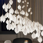 Ceramic Magnolia Staircase Chandelier 6/9/18/36 Lights for high ceiling staircase and foyer lighting