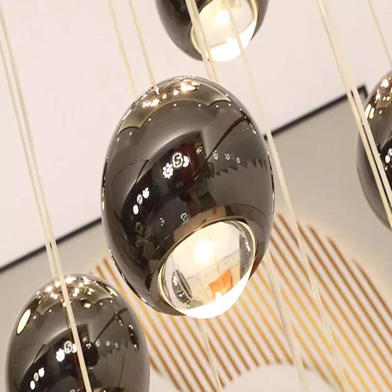 Hera Modern Bubble Staircase Chandelier for high ceiling staircase and foyer lighting