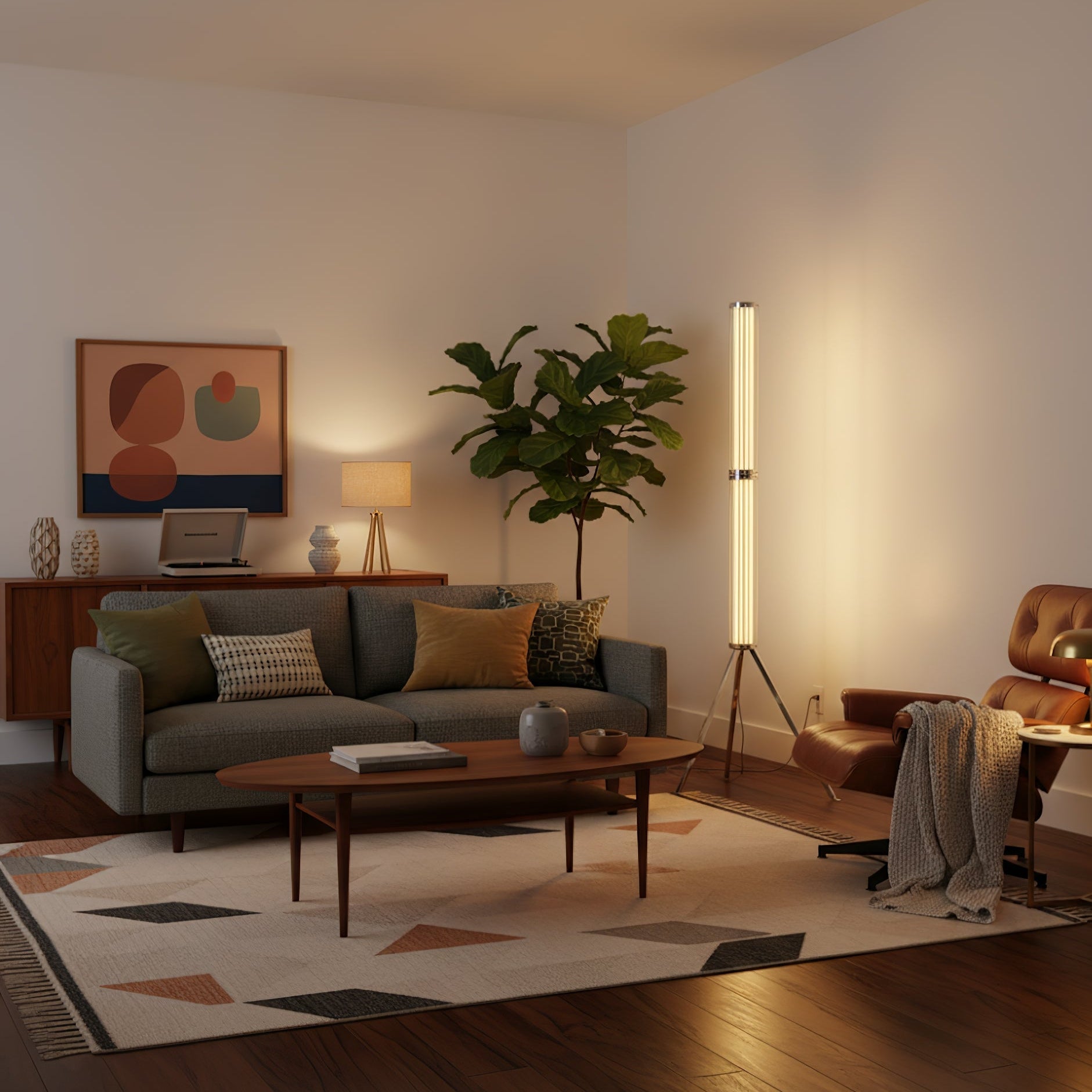 Hexagonal Glass Floor Lamp by Bling Lighting Studio