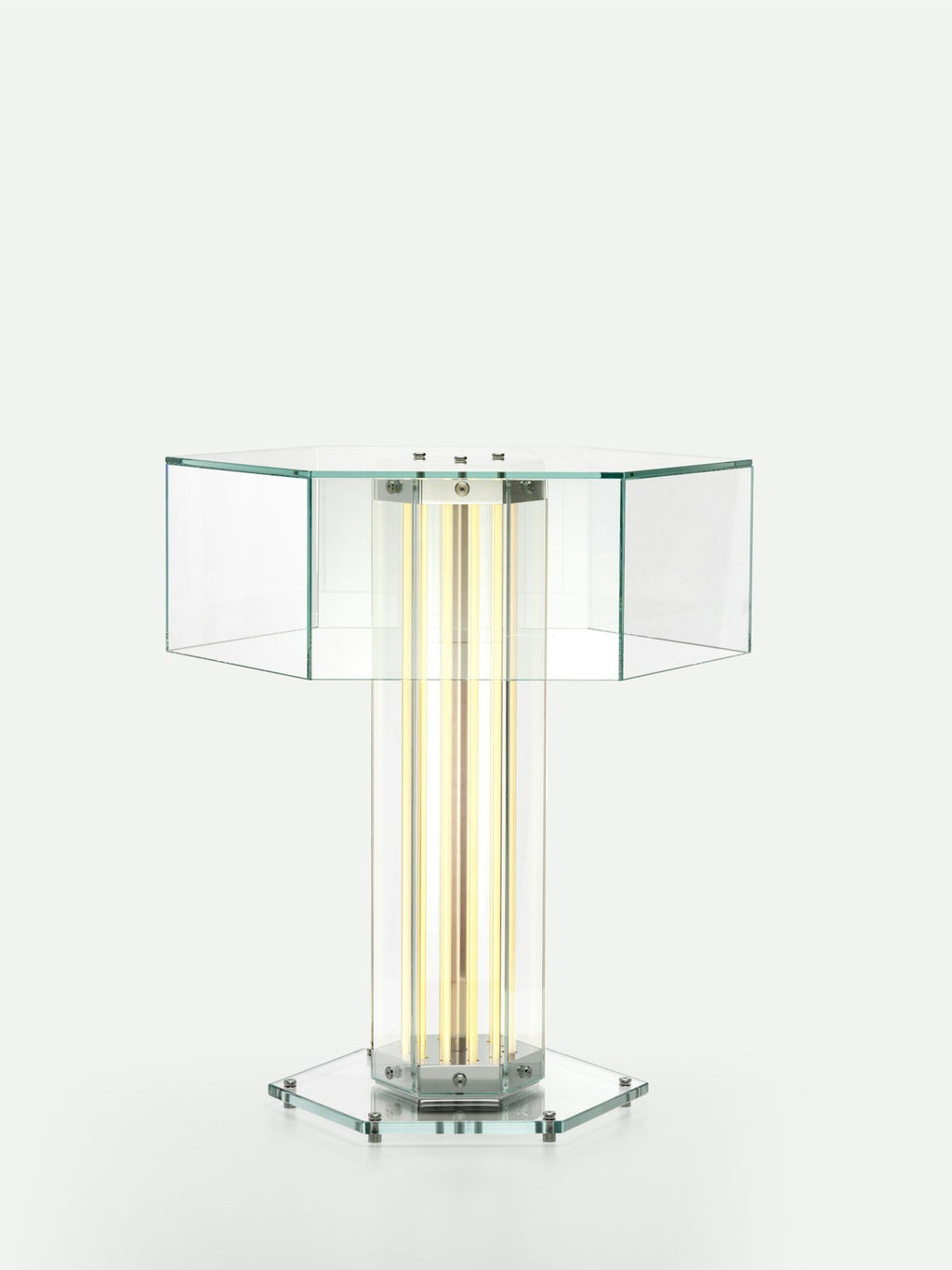 Hexagonal Glass Table Lamp by Bling Lighting Studio