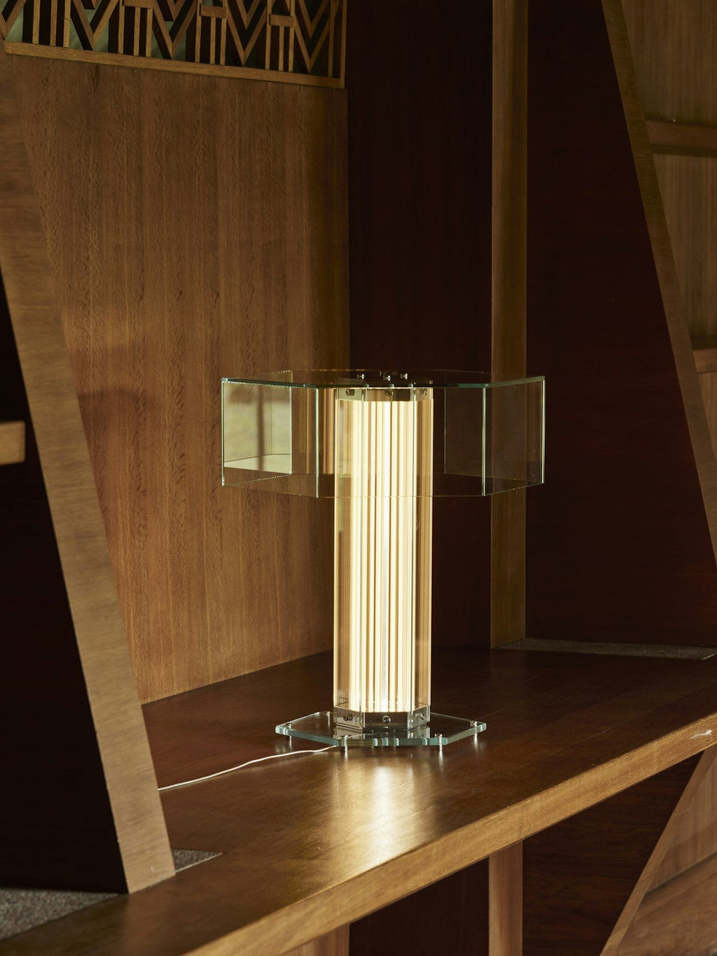 Hexagonal Glass Table Lamp by Bling Lighting Studio