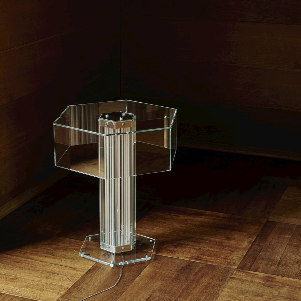 Hexagonal Glass Table Lamp by Bling Lighting Studio