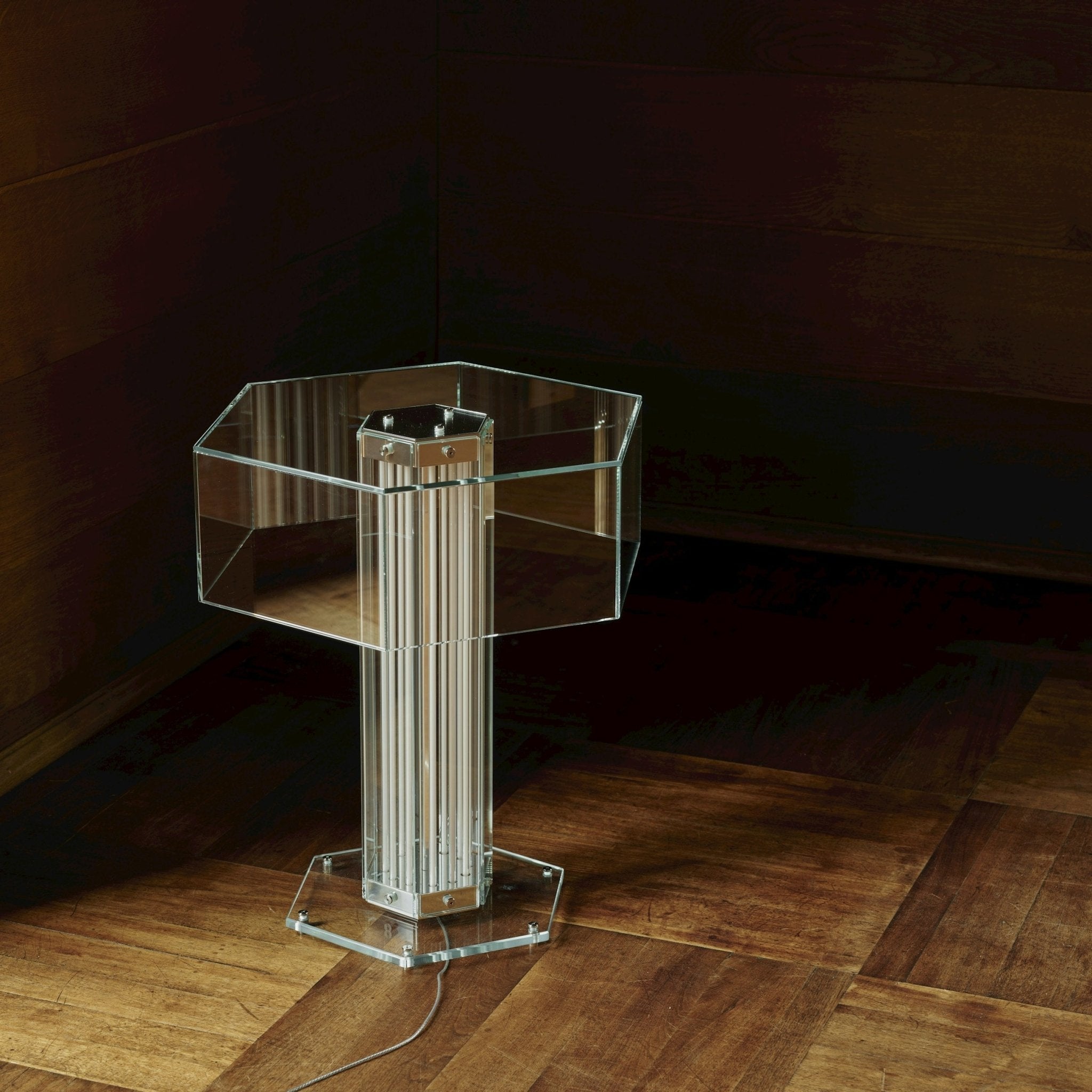 Hexagonal Glass Table Lamp by Bling Lighting Studio