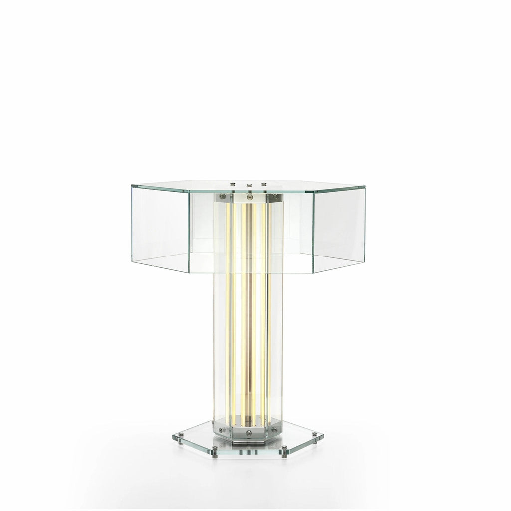 Hexagonal Glass Table Lamp by Bling Lighting Studio