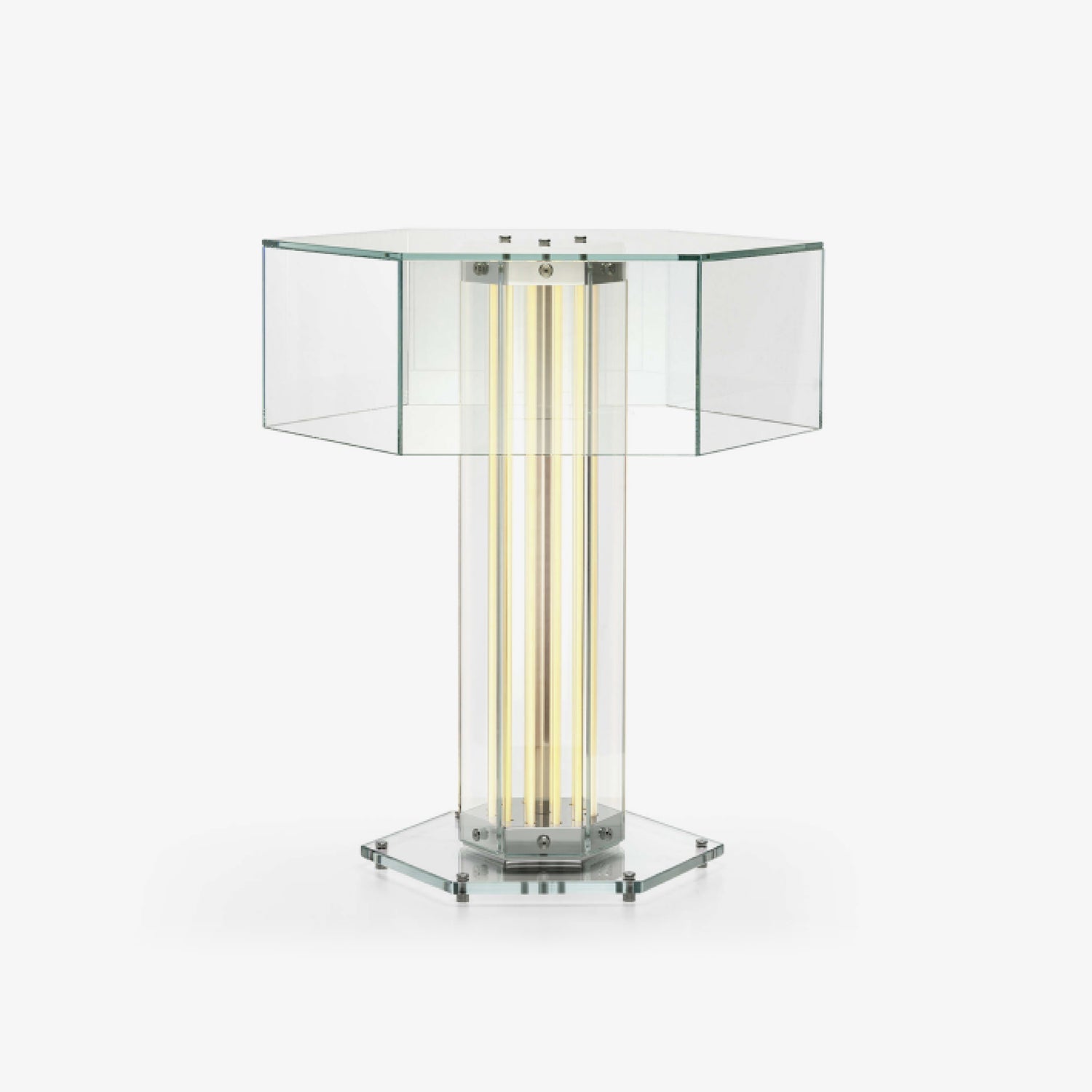 Hexagonal Glass Table Lamp by Bling Lighting Studio