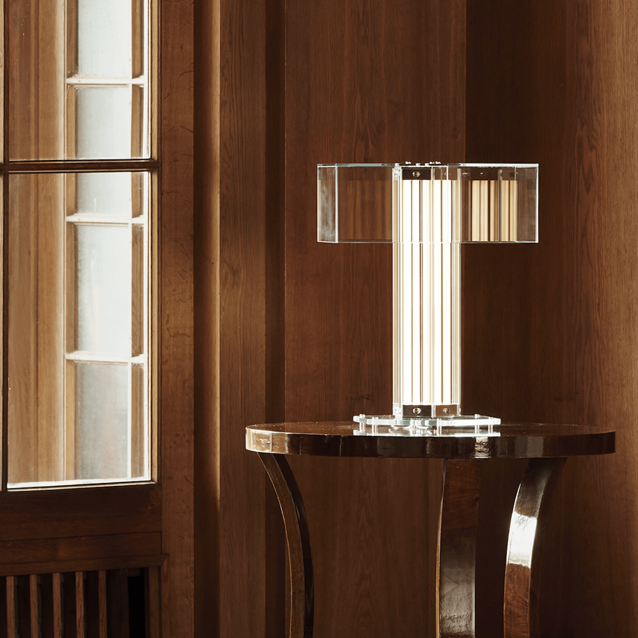 Hexagonal Glass Table Lamp by Bling Lighting Studio