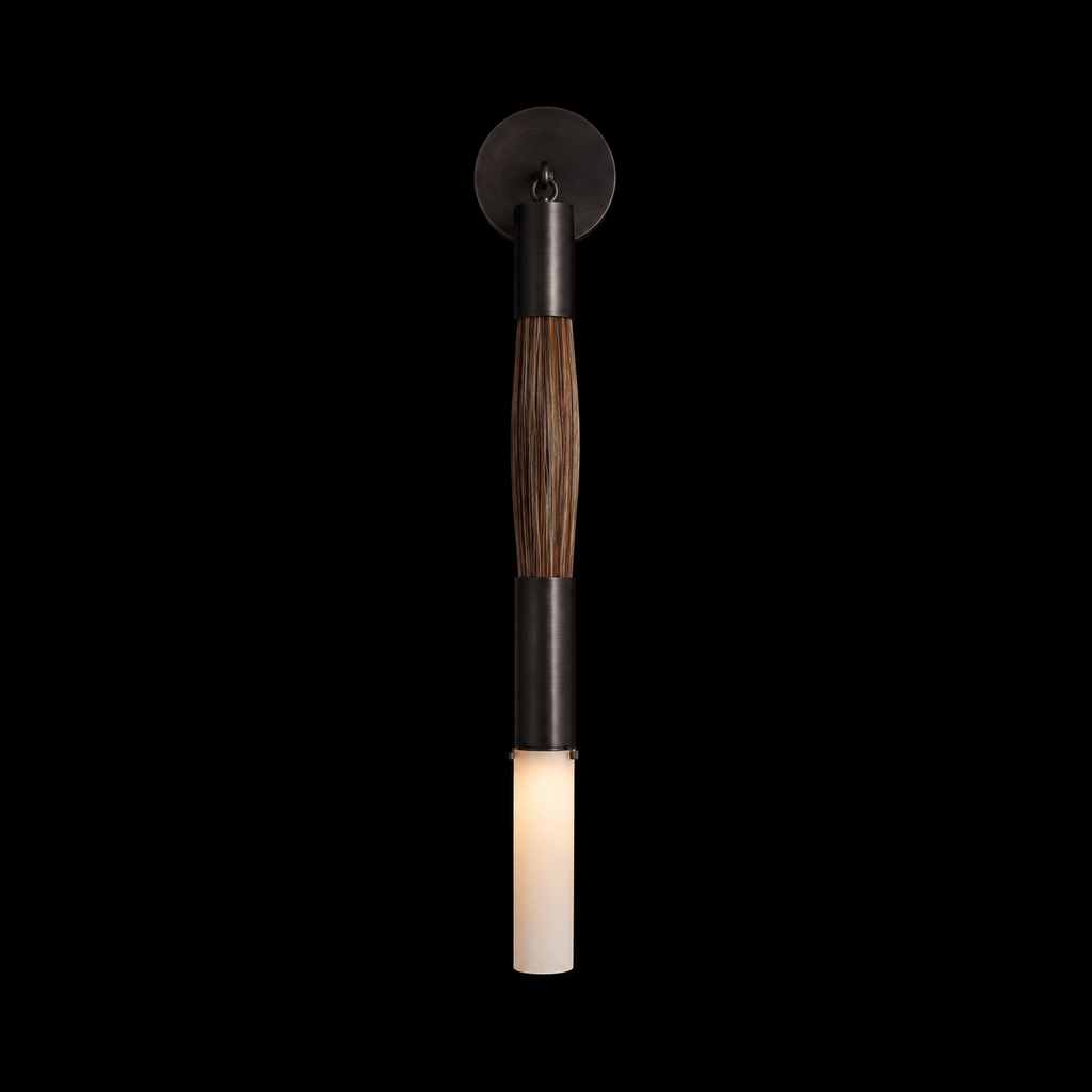 Horsehair Solid Brass Sconce 32''H