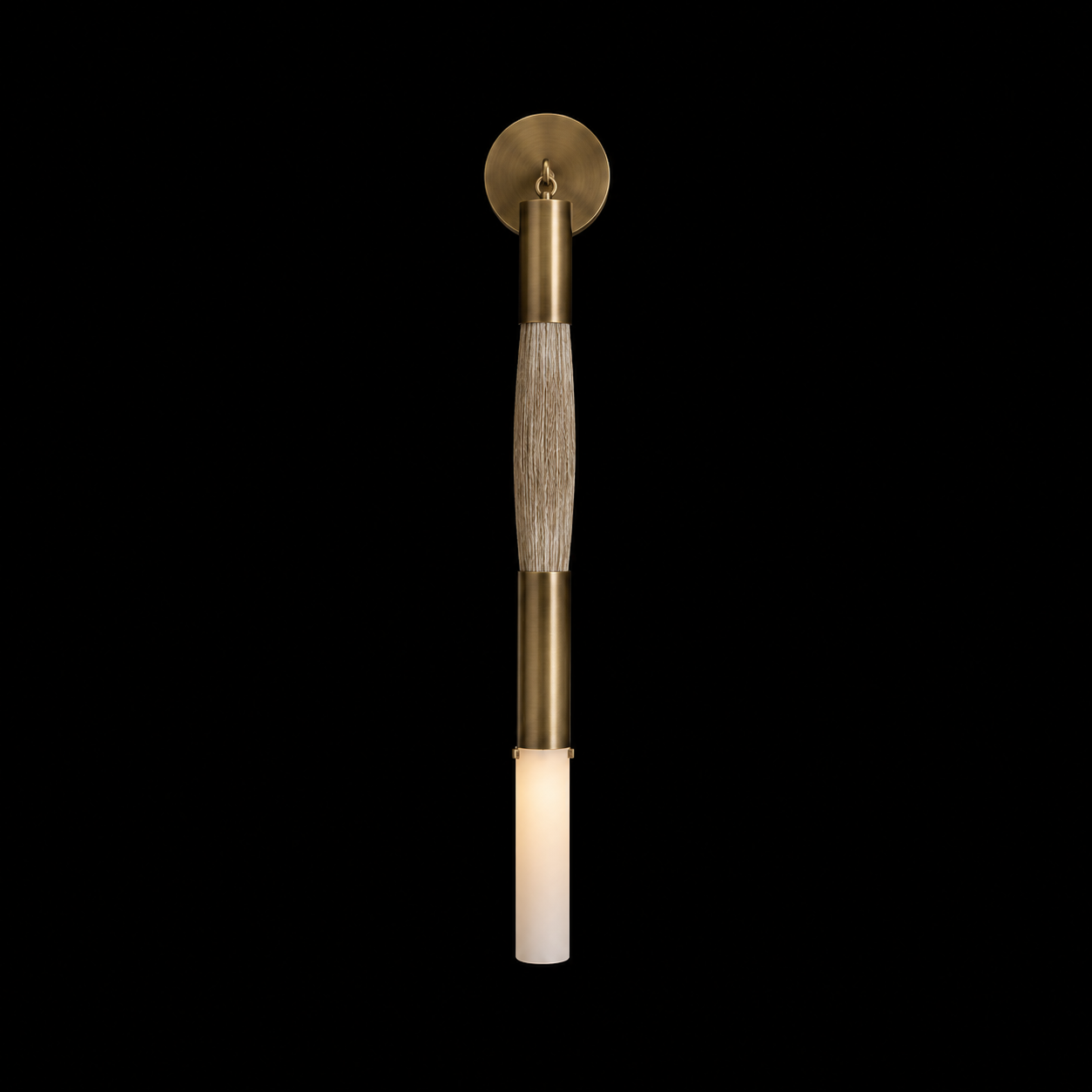 Horsehair Solid Brass Sconce 32''H
