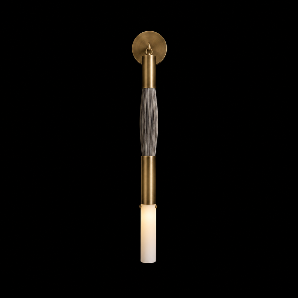 Horsehair Solid Brass Sconce 32''H