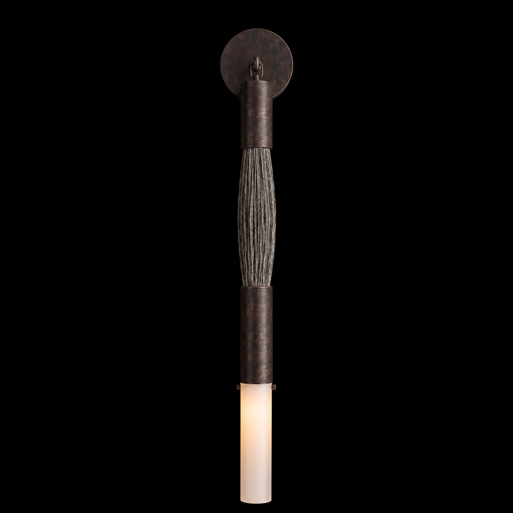 Horsehair Solid Brass Sconce 32''H