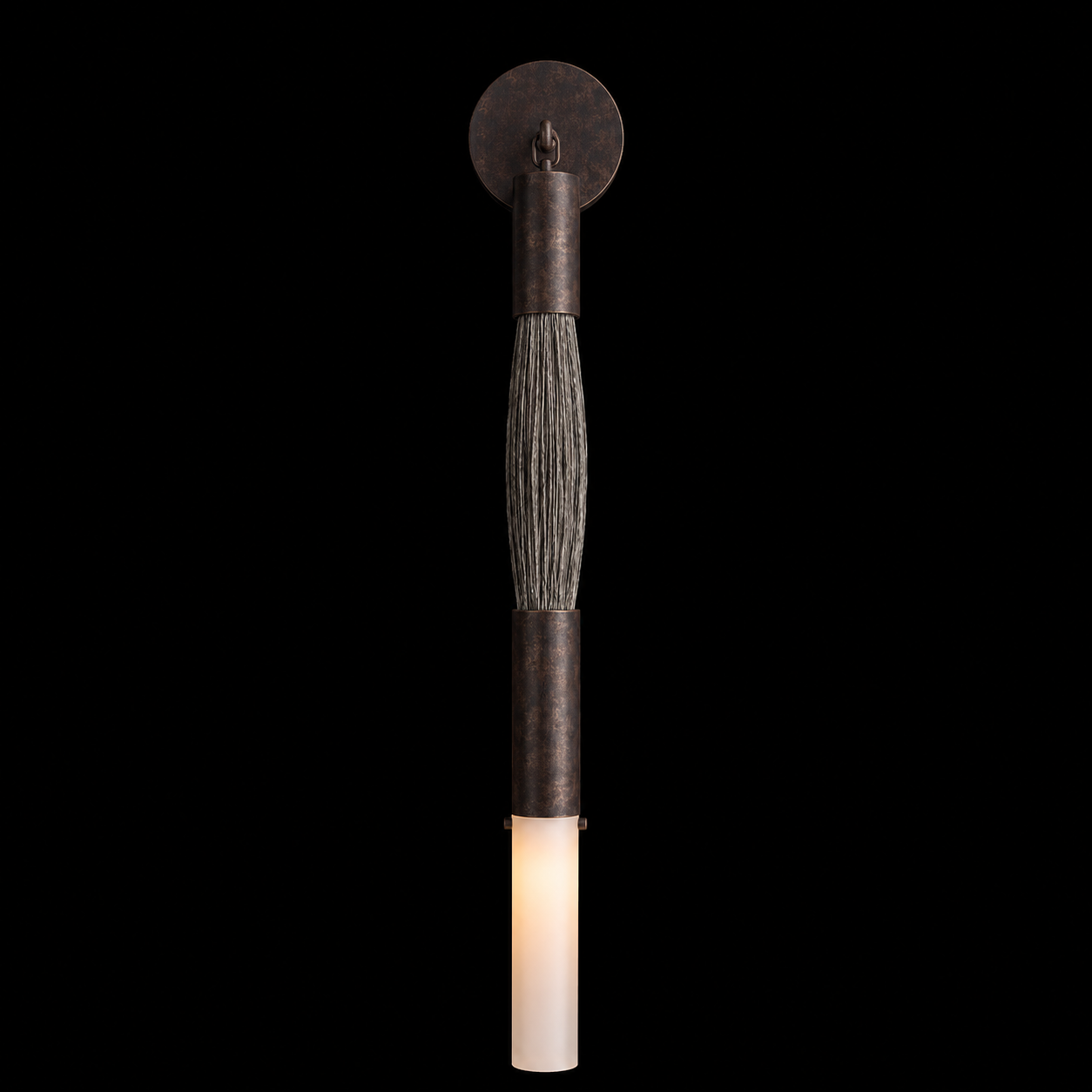 Horsehair Solid Brass Sconce 32''H