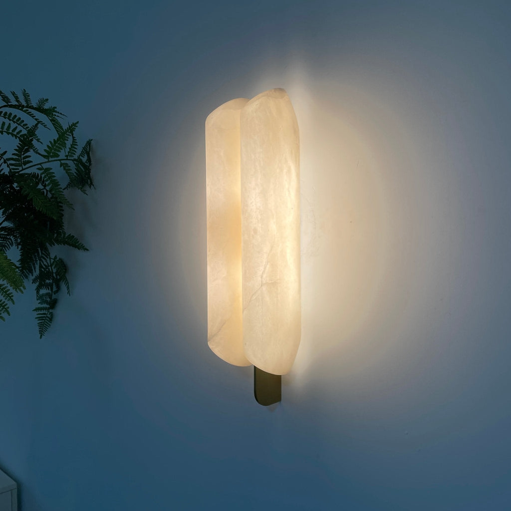 Husk Alabaster Wall Sconce by Bling Lighting Studio
