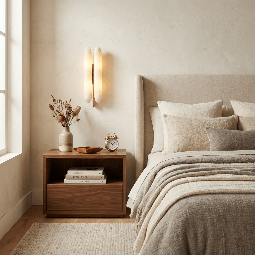 Husk Alabaster Wall Sconce by Bling Lighting Studio