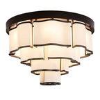 Modern Flush Mounted 3/4/5-Tier Round Acrylic Chandelier in Black Finish by Bling Lighting Studio